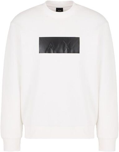 Armani Exchange Men's Monochromatic Rectangle A|x Logo Sweatshirt in Saudi Arabia