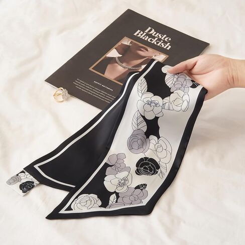27.6 "× 5.9" إكسسوارات العنق والكتف المطبوعة وشاح الحرير الموضة للنساء in Saudi Arabia