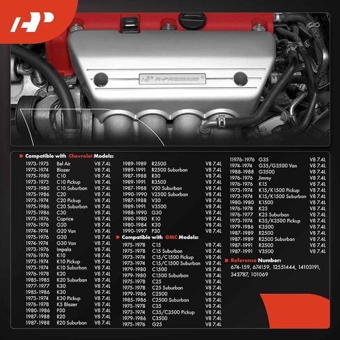 A -premium left left readire mifond w/gasket - 8cyl 7.4L - متوافق مع Chevy & GMC - C ، K ، R ، G ، V -Class - C10 ، C20 ، K10 ، K15 ، R30 ، R3500 ، G20 ، G25 ، V30 ، V3500 ، Impala ، Jimmy & More in Saudi Arabia