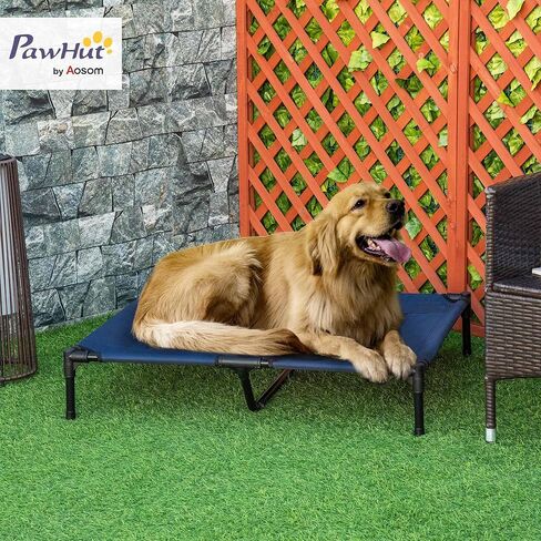 PawHut 36" x 30" Elevated Cooling Summer Dog Cot Pet Bed With Mesh Ventilation - Red in Kuwait