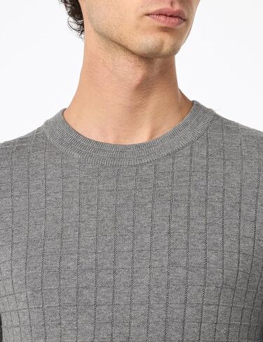 Hugo Men Grid Pattern Cotton Cotton Sweater in Saudi Arabia