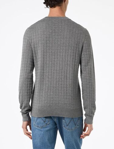 Hugo Men Grid Pattern Cotton Cotton Sweater in Saudi Arabia