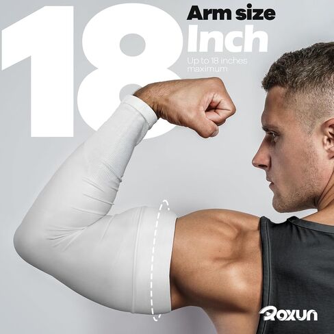 Plus Size Arm Sleeves, UV Sun Protection Cooling Sports Arm Cover Compression for Men/Women in Kuwait