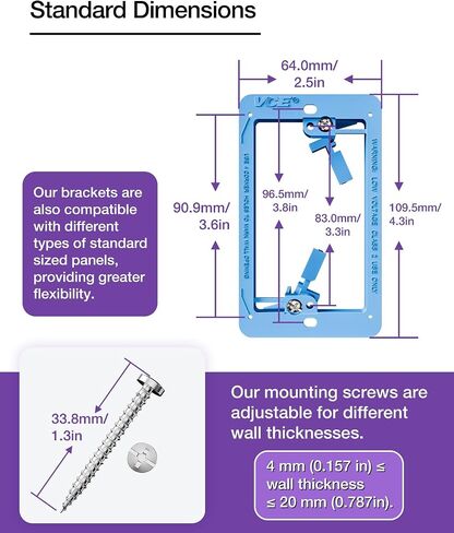 VCE Brush Wall Plate with Mounting Bracket 3-Pack, Cable Pass Through Insert with UL Listed Single Gang Wall Cover for Low Voltage Cables, Cord Hider for Wall Mount TV, Home Theater System, White in Saudi Arabia
