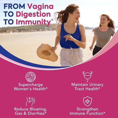 Probiotics for Women, 120 Billion CFU 34 Strains, Prebiotics + Digestive Enzymes + Cranberry, 4-in-1 Feminine Probiotic, Digestive & Vaginal Support, 30ct in Kuwait