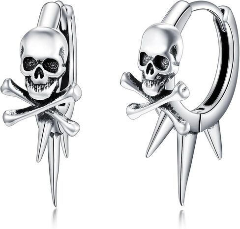 PROESS Spike Hoop Earrings 925 Sterling Silver Dragon/Snake/Skull/Barbed Wire Earrings Birthday Christmas Jewelry Presents for Women Men in Saudi Arabia