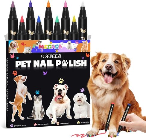 MSDADA Dog Nail Polish Pens Quick Dry - 12 Colors Pet Nail Polish Set for Dogs, Dog Safe & Odorless Nail Polish, Easy DIY Dog Nail Art Kit - Stylish Girl Dog Accessories for Puppy, Large Dogs in Kuwait