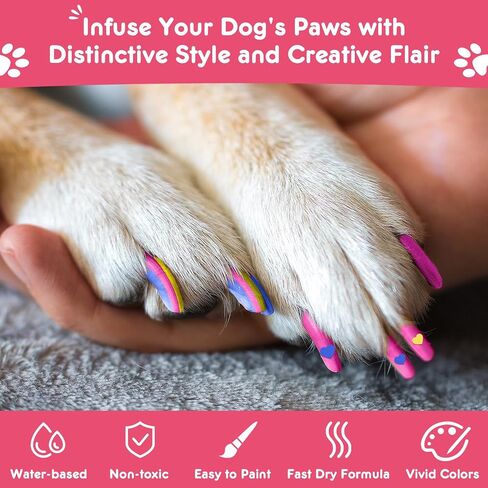 MSDADA Dog Nail Polish Pens Quick Dry - 12 Colors Pet Nail Polish Set for Dogs, Dog Safe & Odorless Nail Polish, Easy DIY Dog Nail Art Kit - Stylish Girl Dog Accessories for Puppy, Large Dogs in Kuwait