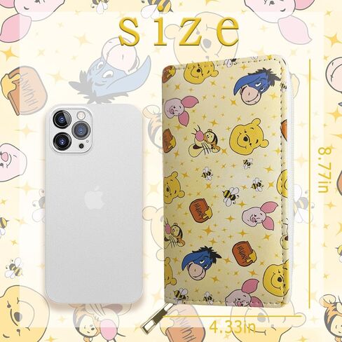 Winnie Wallet for Women, Winnie Birthday Decorations, Cute Cash Clutch Long Billfold with Zipper Coin Pocket Ladies Girls, Modern Design in Kuwait