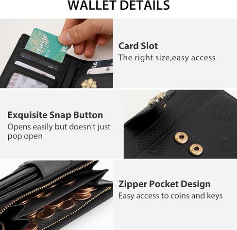 محفظة صغيرة للنساء RFID حظر الجلود الجلدية TRIFOLD COMPACT CAMPACT WARTES LOSTELS LISTLET مع نافذة معرف الجيب عملة معدنية in Saudi Arabia