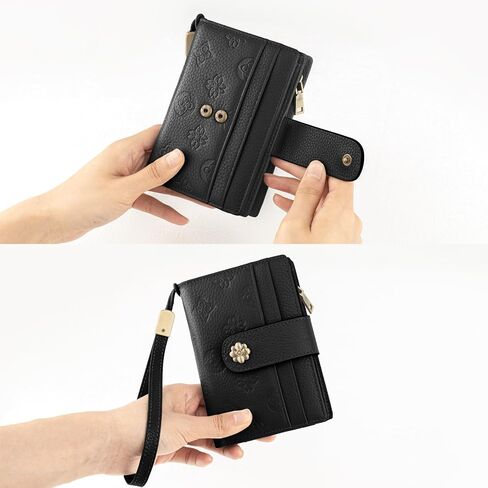 محفظة صغيرة للنساء RFID حظر الجلود الجلدية TRIFOLD COMPACT CAMPACT WARTES LOSTELS LISTLET مع نافذة معرف الجيب عملة معدنية in Saudi Arabia