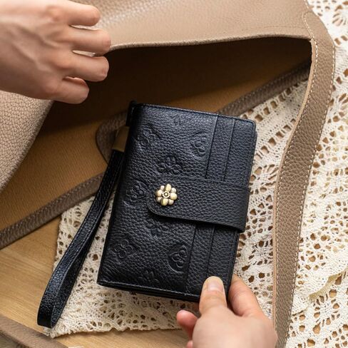 محفظة صغيرة للنساء RFID حظر الجلود الجلدية TRIFOLD COMPACT CAMPACT WARTES LOSTELS LISTLET مع نافذة معرف الجيب عملة معدنية in Saudi Arabia
