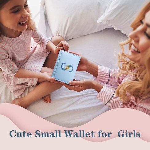 Wallet for Girls Women,Girls Wallets for Kids 8-10,Trifold Leather Teen Girl Wallet Organizer,Cute Front Pocket Wallets with 7 Card Slots & Heart ID Window,Birthday Gifts for Mom Sister Initial K in Saudi Arabia