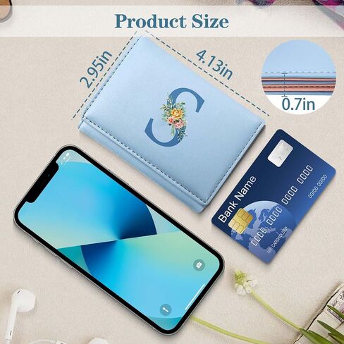 Wallet for Girls Women,Girls Wallets for Kids 8-10,Trifold Leather Teen Girl Wallet Organizer,Cute Front Pocket Wallets with 7 Card Slots & Heart ID Window,Birthday Gifts for Mom Sister Initial K in Saudi Arabia