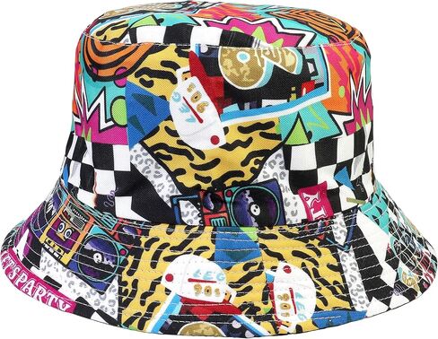 Reversible Bucket Hat for Men Women Summer Travel Beach Outdoor Fishing Hat 100% Cotton in Saudi Arabia