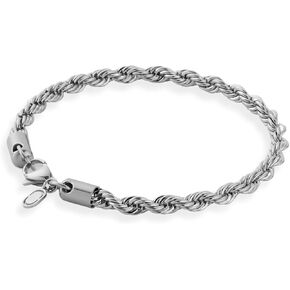 | Rope Link Bracelet | Waterproof, Heat & Sweat Resistant | Gifts for Men | Men's Jewelry | Size 5MM |