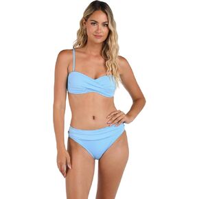 La Blanca Women's Island Goddess Bandeau Bikini Swimsuit Top, Crystal Blue, 6