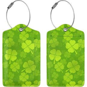 2 Pack Easter Day Luggage Tags for Suitcases, Bag Travel Suitcase Name ID Label and Metal Loop for Women Men Baggage Bag, Rabbits and Flowers Tag