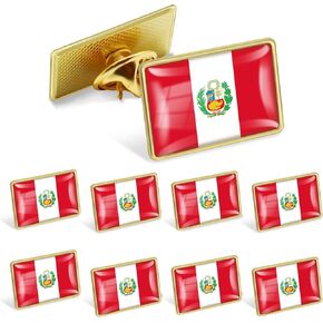 12/25/50/100Pack Official Peru Flag pin Peruvian Lapel Pins Bulk - Metal Men Women Patriotic Souvenir Badge Travel Hat Brooch pin