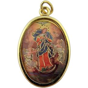 WJH Gold Toned Base Our Lady Untier of Knots Icon Medal, 1 Inch