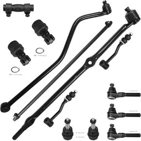 13pc - Front Suspension Kit for Jeep Comanche 1991-1992, Cherokee 1991-1995 1996 1997 1998 1999 2000 2001 Pitman Arm Track Bar Adjustment Sleeves Upper Lower Ball Joints Tie Rod Ends Sway Bar Links