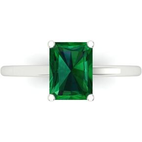 Clara Pucci 2.0 CT Emerald Cut Solitaire VVS1