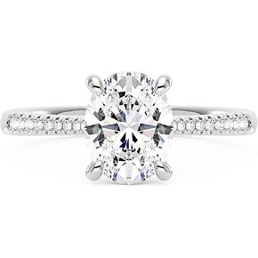 EPI Moissanite Engagement Rings for Women,Promise Rings 925 Sterling Silver with White Gold Plated,with 4-Prong Prong Setting D Color VVS1 Wedding Band Lab Created Diamond Ring 1/1.5/2/3/4CT