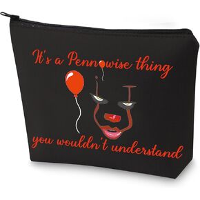 G2TUP Halloween Toiletry Bag It's a Thing Horror Movie Balloon Dancing Clown Zippered Pouch (Balloon Cosmetic Bag)
