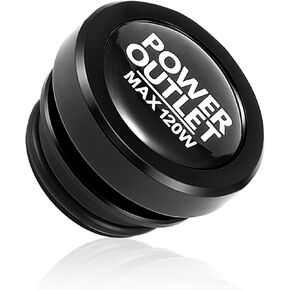 Car Cigarette Lighter Cover,Stylish Cigarette Lighter Plug Cover for Car Decoration,Aluminum Cigarette Lighter Cap Car Accessories for Protection of Cigarette Lighter (Black)