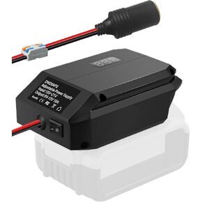 20V to12V Step Down Converter Compatible with Dewalt 20V Li-ion Battery, Power Wheels Battery Adapter with Cigarette Lighter Adapter, DC 12V (5-13V) Buck Converter Regulator for Car Appliances