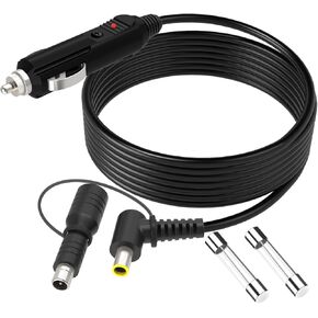 14awg Car Charger Cable متوافق مع Jackery ، Grecell ، Bluetti ، Anker ، GZ Yeti ، Westinghouse Portable Power Station ، 12V/24V 15A DC 8.0mm Car Careette Wighter مع DC7909 و DC8020 محول ، 6.6 قدم ،