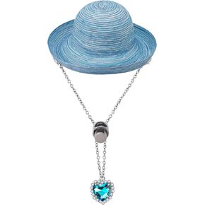Rhinestone Heart Hat Chin Cord Adjustable Chain Hat Strap Chain Windproof Cap Anti-Lost Strap for Sun Bucket Hat