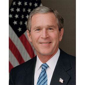 صورة جورج دبليو بوش - عمل فني تاريخي من عام 2003 - صورة أمريكية - (4 "× 6") - غير لامع