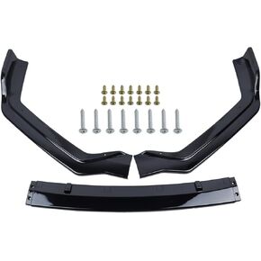 3pcs الأمامية الوفير المفسد مفسد FIT 2018-2022 Infiniti Q50 - Gloss Black ، ABS Lower Flitter Kit ، Easy Fornation