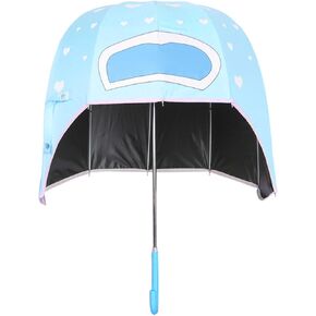 Mumusuki Cute Helmet Umbrella, Helmet Shaped Dome Umbrella Portable Umbrella Coverage for All Seasons, Rain, or Shine (Adult Blue)
