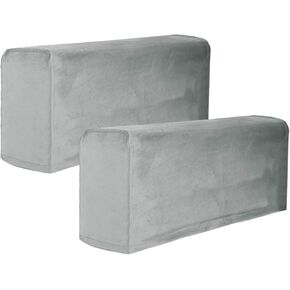 Sofa Armrest Covers, Washable Stretch, 17.7x6.3x7.9 inches, Set of 2, Grey
