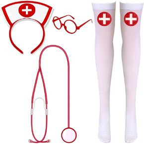 QLINLEAF Halloween Nurse Headband Costume Accessories Women for Halloween Nurse Party Cosplay