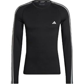 Adidas Techfit 3 Stripes Training Long Sleeve Tee Men ، Black ، Size S.