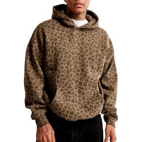 Cheetah Print Hoodie Y2k Leopard Print Hoodie Oversized Cheetah Sweatshirt Pullover Vintage Streetwear Hoodies