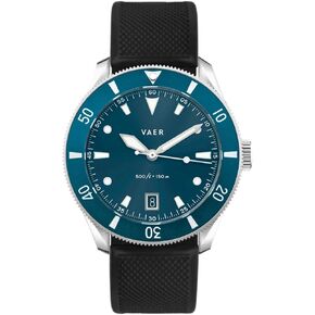 Vaer DS2 Quartz Dive Watch for Men - Ocean Ready 15 ATM, 39mm, Battery-Powered, Sapphire Crystal (+/- 20 Seconds per Month), Two Quick-Change 20mm Straps - Gift Set for Men - Gifts for Dad - 39mm