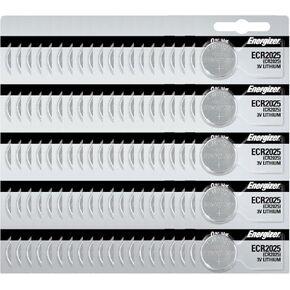 Energizer CR2025 Lithium 3V Battery 100 Pcs