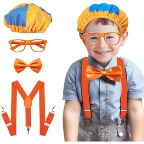 إكسسوارات لعب الأزياء ، 4 مساءً ملحقات Orange Associore Gatsby Costume مجموعة للأطفال والأطفال الصغار ، وربطة عنق البرتقال ، والحماية ، والقبعات ، والنظارات للألعاب والفتيات الذين تتراوح أعمارهم بين 3-5