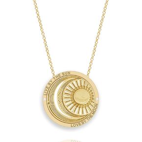 Minimalist Sun Moon Star Tarot Round Pendant Necklace Ins Cool 18K Gold Plated Stainless Steel Sweater Chain Titanium Steel Necklace Choker Chain