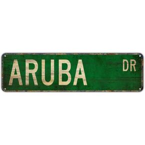 Street sign Aruba Sign Aruba Gift Aruba Keepsake Aruba Wall Decor Street Sign Rustic Metal Tin Sign Home Outdoor Art Wall Decor 4x16 Inch