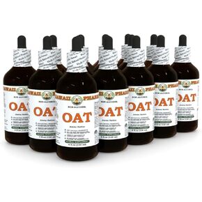 Oat Alcohol-Free Liquid Extract, Oat (Avena Sativa) Dried Grain Glycerite Natural Herbal Supplement, Hawaii Pharm, USA 2 fl.oz
