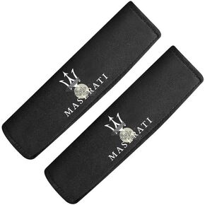 2 Pcs Safety Belt Scratch-Proof Cover Compatible with Alfa Car Seat Belts Covers Padding Suede Leather Belt Shoulder Sleeve (Red Black Alfa)