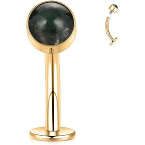 PEAKLINK Titanium Belly Button Ring Disc Bottom Floating Belly Jewelry Internally Threaded Navel Piercing 14G Belly Barbell for Women