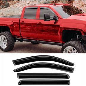 Original 4pcs Wind Deflectors, Outside Mount Rain Guards, Side Window Visors Compatible with most 2000-2006 Chevy/GMC/Cadillac Crew Cab Truck and Suv,some 2007 HD Classic Crew Cab 94355