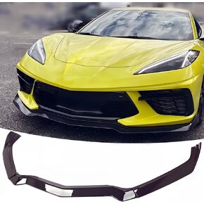 Front Bumper Lip Splitter Spoiler Fit for Chevy Corvette C8 Stingray 1LT/ 2LT/ 3LT/ 1LZ/ 2LZ/ 3LZ 2020-2025 Air Chin Body Kit Exterior Accessories （Carbon Fiber Style