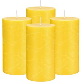 Large Citronella Candles，Lemongrass Scented Pillar Candles 2x4 Inch, Citronella Candle Indoor & Outdoor，Wedding Candles Decoration Candle for Home